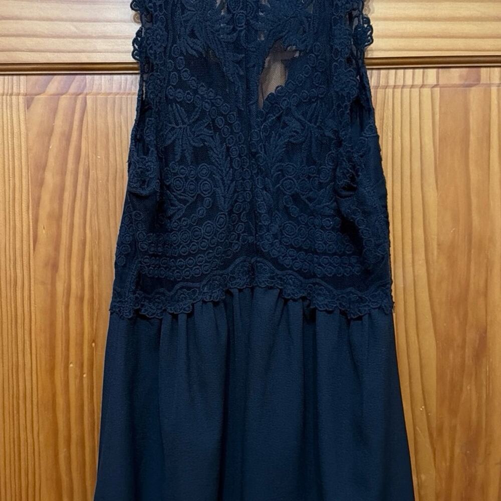 Divided Black Lace Top Dress With Flowy Bottoms Size US 14 - Picture 4 of 4